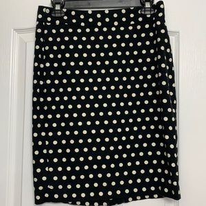 Banana Republic black and white polka dot pencil skirt size 4